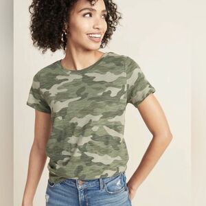 Old Navy Everywhere Green Camo Short Sleeve Slub T-Shirt Large NEW